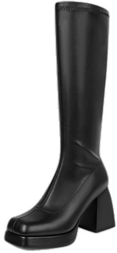 Boots Platform, Block Heel Boots, Chunky Block Heels, Boots For Women, Black Leather Boots, Platform Boots, Knee High, Leather Boots, Heeled Boots