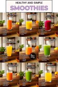 Food For Glowing Skin, Healthy Juice Recipes, Fit Food, Juice Recipes, Fruit Smoothie Recipes, Good Health Tips, Healthy Juices, Healthy Gut