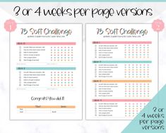 the printable worksheet for 3 or 4 weeks per page versions