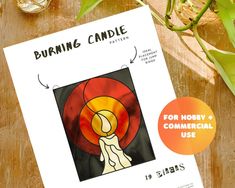 the front cover of burning candle patterns for hobby commercial use, with instructions on how to use it