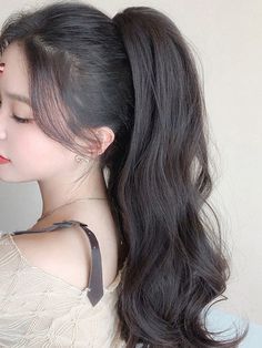 Pretty Ponytails, High Ponytail Hairstyles, Long Hair Ponytail, Hair Inspiration Long, Black Ponytail Hairstyles, Medium Curly, Ponytail Wig, Long Hair Wigs, Curly Ponytail