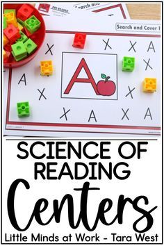 the science of reading centers with legos and letters