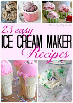 ice cream maker recipe collage with text overlay