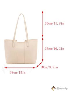 BirdinBag - Stylish & Spacious Solid Color Womens Tote Bag - Fashionable & Functional! Stylish Tote Bag, Diy Supplies, Shoulder Tote Bag, Womens Tote, Shoulder Tote, Womens Tote Bags, Fashion Bags, Pu Leather, Color White