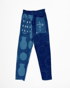 LENTO PANT | indigo combo - PO-EM Indigo Relaxed Fit Cotton Pants, Indigo Straight Cotton Pants, Indigo Cotton Straight Pants, Indigo Cotton Pants With Elastic Waistband, Everyday Pants, Conscious Living, Slow Fashion Movement, Soft Pants, Indigo Dye