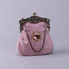 Burnout Velvet Crystal Rhinestone Chatelaine Purse Chatelaine Purse MCW Handmade-21 Elegant Pink Compact Coin Purse, Compact Pink Bag For Formal Occasions, Elegant Pink Compact Bag, Compact Pink Formal Bag, Elegant Compact Pink Bag, Elegant Compact Shoulder Bag For Evening, Compact Evening Bag With Removable Pouch, Elegant Pink Coin Purse With Removable Pouch, Elegant Pink Coin Purse For Formal Occasions