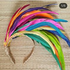 Verentooi Feather Headpiece Diy, Carnaval Headpiece, Head Dress Diy, Rainbow Headpiece, Diy Headdress, Carnaval Diy