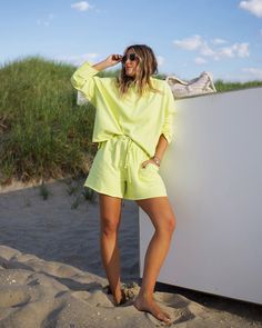 Lime Green Pajama Shorts For Summer Lounging, Casual Green Pajama Shorts For Lounging, Casual Pajama Shorts For Poolside In Spring, Casual Spring Pajama Shorts For Poolside, Green Casual Pajama Shorts For Loungewear, Casual Green Pajama Shorts For Loungewear, Cotton Athleisure Swimwear For Beach, Green Summer Pajama Shorts For Loungewear, Beachy Bottoms For Warm Weather With Relaxed Fit