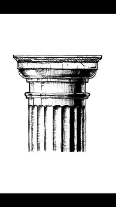 an ink drawing of a roman column