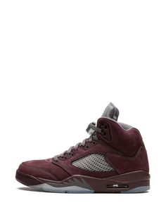 Find JORDAN Air 5 Burgundy High-top Sneakers on Editorialist. burgundy/grey nubuck leather mesh panelling signature Jumpman motif round toe front lace-up fastening toggle fastening logo-embossed tongue signature exposed Air unit rubber sole These styles are supplied by a premium sneaker marketplace. Stocking only the most sought-after footwear, they source and curate some of the most hard to find sneakers from around the world. Sporty Burgundy Sneakers With Boost Midsole, Burgundy Sneakers With Cushioned Footbed For Streetwear, Burgundy Cushioned Sneakers For Streetwear, Burgundy Leather Sneakers For Sports, Burgundy Leather Sneakers For Streetwear, Burgundy Leather Sneakers With Cushioned Footbed, Jordan Air, Air Jordan 5, Jordan 5