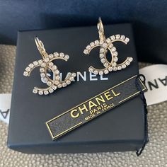 Brand New Authentic Chanel Earrings. With Box And Packaging. Elegant And Yet Simple. No Longer Available In Stores. ~1.5 Inches. Celine Necklace, Celine Bracelet, Ysl Jewelry, Versace Bracelet, Versace Necklace, Versace Earrings, Fendi Bracelet, Celine Earrings, Jewerly Set