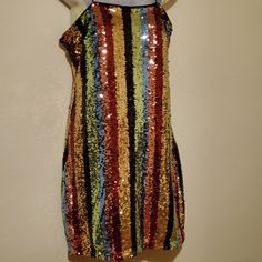 She & Sky Pastel Rainbow Sequin Party Dress, Lined With Spaghetti Straps And Hidden Side Zipper. Never Worn. Multicolor Summer Party Dress, Summer Party Multicolor Dresses, Summer Multicolor Party Dresses, Carnival Party Mini Dress, Fitted Disco Style Dress For Festival, Glamorous Mini Dress For Summer Festive Occasions, Sleeveless Sequin Festival Dresses, Glamorous Mini Dress For Summer Festivities, Glamorous Mini Dress For Festive Summer Occasions