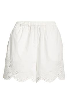 The fashion house's signature blend of minimalism and romance shines through the fresh cotton eyelet and sweetly scalloped edges of these sun-ready shorts. Elastic cuffs 100% cotton Hand wash, line dry Imported Designer Clothing Loulou Studio, Designer Clothing Brands, Eyelet Shorts, Scalloped Shorts, Summer Wardrobe Essentials, Minimal Outfit, Jean Shirt Dress, Made Clothing, Sports Blazer