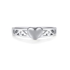 PRICES MAY VARY. HIGH QUALITY – Our rings are custom designed with .925 sterling silver and include rhodium plating to prevent tarnish. This ring features a sweet heart with embellished band and is a timeless keepsake piece she will treasure forever. KEEPSAKE GIFT – Timeless silver heart baby ring for kids and girls from toddler to teen. Perfect birthday gift or baby's first ring, little girls, best friend, daughter or granddaughter. These rings also make an adorable pinky ring for teens and wom Toddler Jewelry, Baby Ring, Heart Gift Box, Keepsake Baby Gifts, Baby Rings, Sweet Ring, Silver Heart Ring, Kids Rings, Velvet Heart