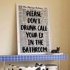 Trendy Retro Newspaper Digital Print, Please Don't Drunk Call Your Ex in the Bathroom Printable Posters, Preppy Funny Bathroom Wall Art - Etsy Preppy Funny, Retro Newspaper, Bathroom Retro, Bathroom Printable, Retro Preppy, Printable Posters, Funny Bathroom, Bathroom Humor