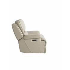 the reclining chair is upholstered and ready to be used in any room