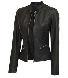 Petite Womens Cafe Racer Black Leather Jacket Asymmetrical Leather Jacket, Racer Leather Jacket, Cafe Racer Leather Jacket, Motorcycle Jacket Women, Leather Jacket Women, Womens Black Leather Jacket, Cafe Racer Jacket, Black Leather Moto Jacket, Black Leather Biker Jacket