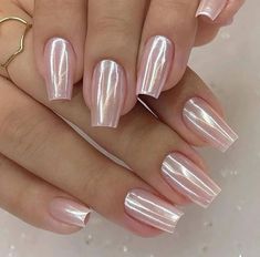 Gold Chrome Nails, Modern Nails, Uñas Acrilicas, Neutral Nails, Gel Nail Designs, Elegant Nails, Fancy Nails, Chic Nails, Nail Arts