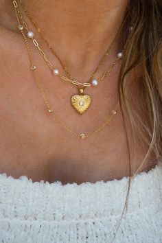 Gold Plated Heart Charm Necklace Length of Necklace: approx. 16 - 18 inches (adjustable) Gold plated Stainless Steel Heart Shaped Choker Necklace With Adjustable Chain For Gift, Heart Choker Necklace With Adjustable Chain As Gift, Adjustable Heart Shaped Clavicle Chain Necklaces, Valentine's Day Choker Necklace With Adjustable Chain, Heart Pendant Locket Necklace With Adjustable Chain, Heart Charm Choker Necklace As Gift, Heart Charm Choker Necklace For Gift, Dainty Adjustable Double Heart Necklace, Dainty Double Heart Adjustable Necklace