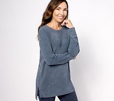 An essential piece for your fall wardrobe, this timeless tunic pairs well with nearly any bottom in your closet. The relaxed fit and full length provides ample coverage and comfort, giving you the look your desire with easy wearability. From Barefoot Dreams. Casual Stretch Tunic For Fall, Casual Fall Tunic, Casual Tunic For Fall Layering, Casual Fall Tunic For Loungewear, Casual Fall Loungewear Tunic, Fall Relaxed Fit Tunic With Shirttail Hem, Oversized Casual Tunic For Loungewear, Casual Long Sleeve Tunic For Loungewear, Casual Fall Tunic For Daywear