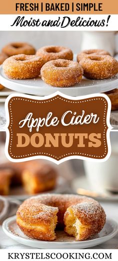 an advertisement for apple cider donuts is shown