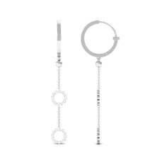 Product Details Dress up in these Open Circle Diamond Dangle Earrings adding to your style and setting you apart from the crowd. Product Information SKU SHP-EARRINGS032014179 Length 53.8 mm Width 7 mm Height 13 mm Weight 3.96 gm (Approximate) DIAMOND INFORMATION No.of Stones 48 Pieces Total Weight 0.48 Carat (Approximate) Dimension(approx) Round-1.30X1.30 mm-48 Pcs Color HI Cut Brilliant Shape Round Setting Type Prong-Setting Quality Grade SI View More Product Parent Collection Handle diamond-ea Chain Hoop Earrings, Diamond Dangle Earrings, Circle Diamond, Diamond Hoop Earrings, Quality Diamonds, Dress Details, Prong Setting, Diamond Earrings, Dangle Earrings