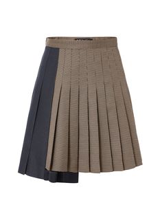 MO&Co. Women's Asymmetric Houndstooth Pleated Skirt Features : - Contrast deconstructed design- Houndstooth pattern- High waist, asymmetric details Code: MBB3SKT014The back length of size S is 46.5cmMATERIALS & CARE Material: 70.5% Polyester 29.5% ViscoseDo not wash, do not bleachHang to dry, do not tumble dryLow-temperature ironing, professional dry cleaningDo not put the sun under long exposurePlease select your own size in the size chart according to your figure and serve model size as a guid Luxury Relaxed Asymmetrical Pleated Skirt, Luxury Asymmetrical Pleated Mini Skirt, Luxury Asymmetrical Pleated Skirt For Work, Luxury Pleated Asymmetrical Skort, Luxury Pleated Asymmetrical Mini Skirt, Asimetric Skirt, Wool Skirt, Houndstooth Pattern, Wool Skirts