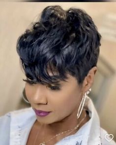 New Style Ladies Wig Short Curly Hair Wig Chemical Fiber Hair Hood | eBay Hair Toppers For Black Women, Mushroom Haircut Black Women, Cute Bobs For Fine Hair, Very Short Bob Black Women, Short Hair Pixie Cuts Black Women, Pixie Wavy Hair, Short Sew In Hairstyles, Black Pixie Haircut, Pixie Wigs