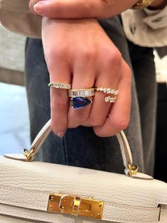 Our latest addition to the Keira style, a Material Good exclusive design. This striking cocktail ring showcases 6.84 carats of pear-shape cobalt blue sapphire in our floating platinum prong setting. Guaranteed to steal the spotlight, our hook-shaped open band design allows the sapphire to float sideways over your finger. Cool Jewelry Aesthetic, Sapphire Ring With Diamonds, Blue Sapphire Diamond Ring, Sapphire Cocktail Ring, Sapphire Wedding Band, Steal The Spotlight, Cocktail Jewelry, Blue Sapphire Ring, Band Design