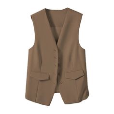 Women Suit Vest - Elegant V-Neck Sleeveless Waistcoat Elevate your office attire with the Women's Suit Vest, a blend of elegance and practicality designed for the modern woman. Crafted from a comfortable blend of cotton and polyester, this stylish sleeveless waistcoat features a refined V-neck design that flatters the figure. With its single-breasted closure and button decoration, this vest adds a sophisticated touch to any outfit. Ideal for the summer season, it’s perfect for office commutes or Luxury Clothes Women, Womens Suit Vest, Business Vest, Waistcoat Woman, Stylish Scarves, Professional Wardrobe, Casual Vest, Suit Vest, Sleeveless Vest