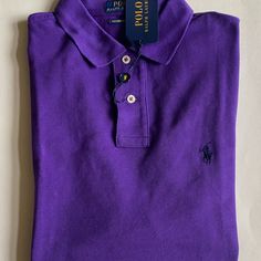 100% Authentic Mens Polo Ralph Lauren Custom Slim Fit Mesh Polo Shirt (Msrp $110). This Shirt Is Brand New With Tags! Color: Purple Custom Slim Fit Short Sleeves With Ribbed Armbands Tennis Tail Ribbed Polo Collar Tailored Through The Waist Two-Button Placket Signature Ralph Lauren Embroidered Pony Logo At The Left Chest 100% Cotton Casual Purple Collared Top, Classic Purple Short Sleeve Polo Shirt, Fitted Purple Polo Shirt With Polo Collar, Fitted Purple Polo Shirt, Classic Fitted Purple Polo Shirt, Fitted Purple Collared Polo Shirt, Purple Fitted Collared Polo Shirt, Fitted Purple Cotton Polo Shirt, Casual Purple Short Sleeve Polo Shirt