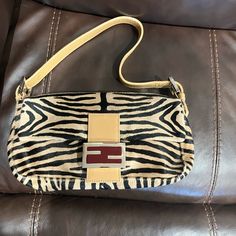 Fendi Baguette Zebra Pony Hair Bag Good Vintage Condition Fendi Baguette Vintage, Vintage Fendi Baguette, Zebra Bag, Vintage Fendi Bag, Fendi Baguette Bag, Fendi Purse, Fendi Purses, Hair Bag, Zebra Design