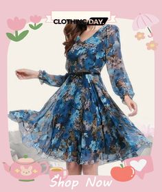 Ladies Elegant Casual Print Dress