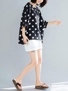 Sku CY-!21937 Material Cotton , Polyester Style Loose , Plus Size Feature Polka-dot Occasion Bohemia , Beach Neckline Round-neck Seasons Spring , Summer , Autumn Type Blouses&shirts Tops Color BLACK,WHITE Size LARGE SIZE Size chart: Please consult the size chart we provide for this item's measurements to help you decide which size to buy. Please note: There may be 1-3cm differ due to manual measurement. CMINCH Cm Bust Hemline Length LARGE SIZE 158 150 67/73 Summer Polka Dot Crew Neck Top, Relaxed Fit Cotton Blouse In Polka Dot, Relaxed Fit Cotton Blouse With Polka Dot, Polka Dot Cotton Blouse With Relaxed Fit, Cotton Polka Dot Blouse With Relaxed Fit, Relaxed Fit Cotton Polka Dot Tops, Polka Dot Long Sleeve Top With Relaxed Fit, Long Sleeve Polka Dot Top With Relaxed Fit, Spring Polka Dot Tops With Relaxed Fit