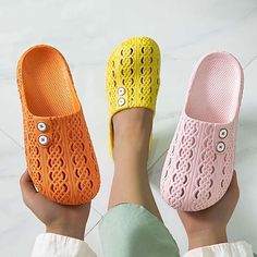 Category:Slippers,Sandals; Upper Materials:PVC; Season:Summer; Heel Type:Flat Heel; Gender:Women's; Toe Shape:Round Toe; Style:Casual,Comfort,Fashion,Minimalism; Heel Height(inch):<1; Outsole Materials:PVC; Occasion:Daily,Home,Outdoor; Closure Type:Loafer; Pattern:Solid Color; Listing Date:07/21/2023; Production mode:External procurement; 2024 Trends:Comfort Shoes,House Slippers; Foot Length:; Foot Width:; SizeChart1_ID:2:184043; Size chart date source:Provided by Supplier. Cheap Yellow Round Toe Heels, Cheap Yellow Round Toe Flats, Minimalism Fashion, Most Comfortable Sandals, Women Slippers Fashion, Orthopedic Sandals, Women's Slip Ons, Comfort Shoes Women, Loafers Online