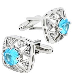 PRICES MAY VARY. Light Blue Crystal Hollow Out Design Classic Square Shape Men Cufflinks Set with Gift Box. Perfect Men's Cuff Link Jewelry Set accessory to match your french cuffs shirt dress and make you stand out in the party. They are also a great choice for a wedding or special event. Unisex Cufflinks Set Made from Eco-friendly Stainless Steel. Carefully Handmade and Polished. Cufflink Size - 16 mm/0.63 Inch. Package Include: 1 pair Men Cufflinks in gift box. High Polished Cufflinks resista Blue Cufflinks For Father's Day Formal Occasion, Blue Cufflinks For Father's Day Formal Events, Blue Cufflinks For Father's Day Formal Wear, Elegant Blue Cufflinks For Formal Occasions, Elegant Blue Cufflinks For Gift, Cuffs Shirt, Link Jewelry, Business Party, Tuxedo Dress