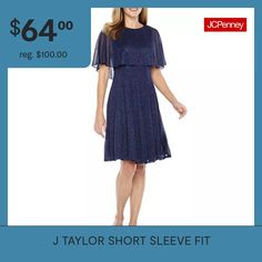 This dress by J Taylor is perfect for any formal occasion- from a wedding, graduation, or another fancy event. This knee-length style is made from airy chiffon with a flowy short-sleeve cape overlay, a crew neckline, and concealed back zip closure. Wear with stiletto sandals to raise your style higher.Included: 1 Cape(s)Features: Glitter, EmbellishedClosure Type: ZipperNeckline: Crew NeckSleeve Length: Short SleeveApparel Length: 39.5 InchesDress Length: Knee LengthFiber Content: 100% Polyester… Fitted Spring Mother Of The Bride Dress With Sequins, Fitted Sequin Mother Of The Bride Dress For Spring, Summer Fitted Mother Of The Bride Dress For Prom, Fitted Mother Of The Bride Dress For Summer Prom, Fitted Summer Mother Of The Bride Dress, Summer Evening Mother Of The Bride Dress, Knee-length, Fitted Spring Formal Mother Of The Bride Dress, Formal Fitted Spring Mother Of The Bride Dress, Fitted Mother Of The Bride Dress For Spring