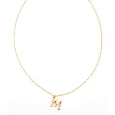 Nib Golden "M" Initial Necklace. M Initial Necklace, M Initial, Tulip Necklace, Large Bead Necklace, Crystal Spikes, Initial M, M Necklace, Blue Crystal Necklace, Stamped Necklaces