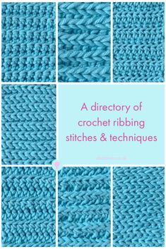 a series of photos showing different stitchs and techniques for crochet ribbing