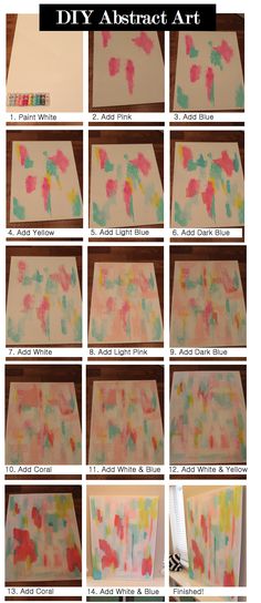 the instructions for how to make diy abstract art