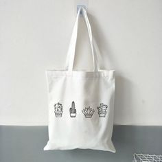 Cactus Canvas Tote Bag at Sage and Sill Rafia Hat, Cactus Prints, Unique Crossbody Bag, Cactus Canvas, Plant Parent, Black And White Cartoon, Family Cartoon, Metal Candle Holders, Cactus Print