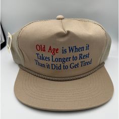 In Great Condition, Please Review Pictures As Part Of Additional Description. If You Have Any Questions Please Contact Me Prior To Purchase. Aging Quotes, Vintage Trucker Hat, Vintage Trucker Hats, Hat Accessories, Mesh Cap, Accessories Vintage, Funny Quote, Trucker Hats, Trucker Hat