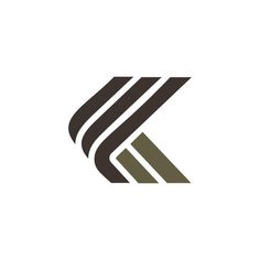 the letter k is made up of two lines and it looks like an abstract shape