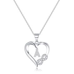 PRICES MAY VARY. ❤WOMENS NECKLACE❤: When you give her this sterling silver heart infinite necklace, she will know that your love is infinite. Unique fashion infinite initials design, can be used to represent the initials of you or someone you love, with a special meaning. ❤S925 STERLING SILVER❤: Heart necklace is made of S925 Sterling Silver, with sparkling cubic zirconia. Sterling silver necklace antioxidant, nickel free, lead-free, no allergic material, suitable as gifts for women teen girls. Girls Valentines Gifts, Infinite Necklace, Valentine Gifts For Girls, Sterling Silver Initial Necklace, Silver Initial Necklace, Heart Necklaces, Initial Necklaces, Sterling Silver Heart Necklace, Sterling Silver Initial