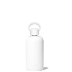 a white water bottle sitting on top of a table