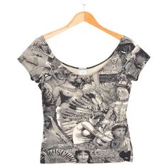 Vintage 1990s Moschino body-con T-shirt, made from stretchy cotton material, depicting an incredible pattern of Antique female figure etchings from around the world. The T-shirt has a great scoop neck design that can also be styled off one, or both of the shoulders to give a different silhouette. Please Note we also have the Matching skirt from this very same collection available to Purchase separately from our store, amongst many other highly coveted Moschino pieces. Features: Scoop neck line Ladies fitted shape short sleeves Sizing: Pit to Pit: 18'' - 20'' Top of Shoulder to Hem: 21'' Recommended Size: UK 10 - 12 MADE IN ITALY Condition 9/10 Pattern T Shirt, Vintage Moschino, Antique Painting, Female Figure, Neck Designs, Shopping Cart, Passion For Fashion, Etching, Moschino