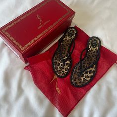 Nwt Ren Caovilla Animal Print Rhinestones Sandals 38 Neiman Marcus Exclusive Brand New, Including Box, Shoe Duster & Cards Exclusively At Neiman Marcus Rene Caovilla Crystal-Embellished Leather Sandals With Leopard-Print Satin Footbed. ' O.3" Lat Heel. Thong Strap. Slide Style. Signature Glittered Outsole. Made In Italy. Offers Welcome, Shipping Next Business Day!!! Rene Caovilla Heels, Caovilla Shoes, Rene Caovilla Shoes, Bronze Heels, Limited Edition Shoes, Sandals Flat, Rene Caovilla, Rhinestone Sandals, Fancy Shoes