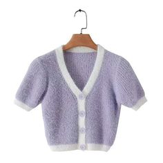 Product information:Fabric name: KnittingMain fabric composition 2: AcrylicThe content of the main fabric ingredient: 30%-50%Main fabric composition: SpandexThe content of main fabric ingredient 2: 30%-50%Pattern: Color matchingThickness: moderateLining composition: cottonLining ingredient content: 30%-50%Sweater Technology: KnittingCombination form: single-pieceStyle: Europe and AmericaStyle: cardiganColor: purple, green, skin toneSize Information:Size: one size Size Shoulder Bust Sleeve Len... Korean Sweater, Cardigan Rosa, Inspirational Clothing, Pull Mohair, Pull Rose, Fe Clothing, Cardigan Knitted, Cardigan Crop Top, Purple Cardigan