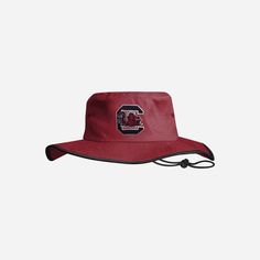 South Carolina Gamecocks Solid Boonie Hat FOCO - FOCO.com Curved Brim Hats With Team Logo For Fan Gear, Fan Gear Hats With Team Logo And Curved Brim, Curved Brim Hats With Team Logo For Game Day, Team-colored Curved Brim Hat For Fans, Team-colored Hat With Curved Brim For Fans, Team Spirit Hats With Team Logo, Team Logo Hats For Fan Merchandise, Adjustable Sports Fan Hat For Fan Merchandise, Team-colored Sports Hat With Curved Brim