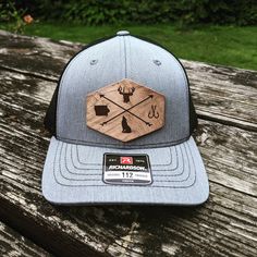 This is a completely custom youth hat, perfect for every kid who loves to show off their favorite hobbies. The leather patch in front will come with your choice of emblems on each side of the cross arrows.  You can add emblems to all sides of the arrows if desired. Please see the photo that has multiple emblems in it. Choose which ones you would like and leave this info into the personalized or note to seller box. If you are looking for a different emblem please let us know and we will see if we Youth Hunting, Richardson Hats, Snap Back Hat, Laser Engraved Ideas, Hunting Hat, Laser Ideas, Personalized Hats, Back Hat, Hat Patches